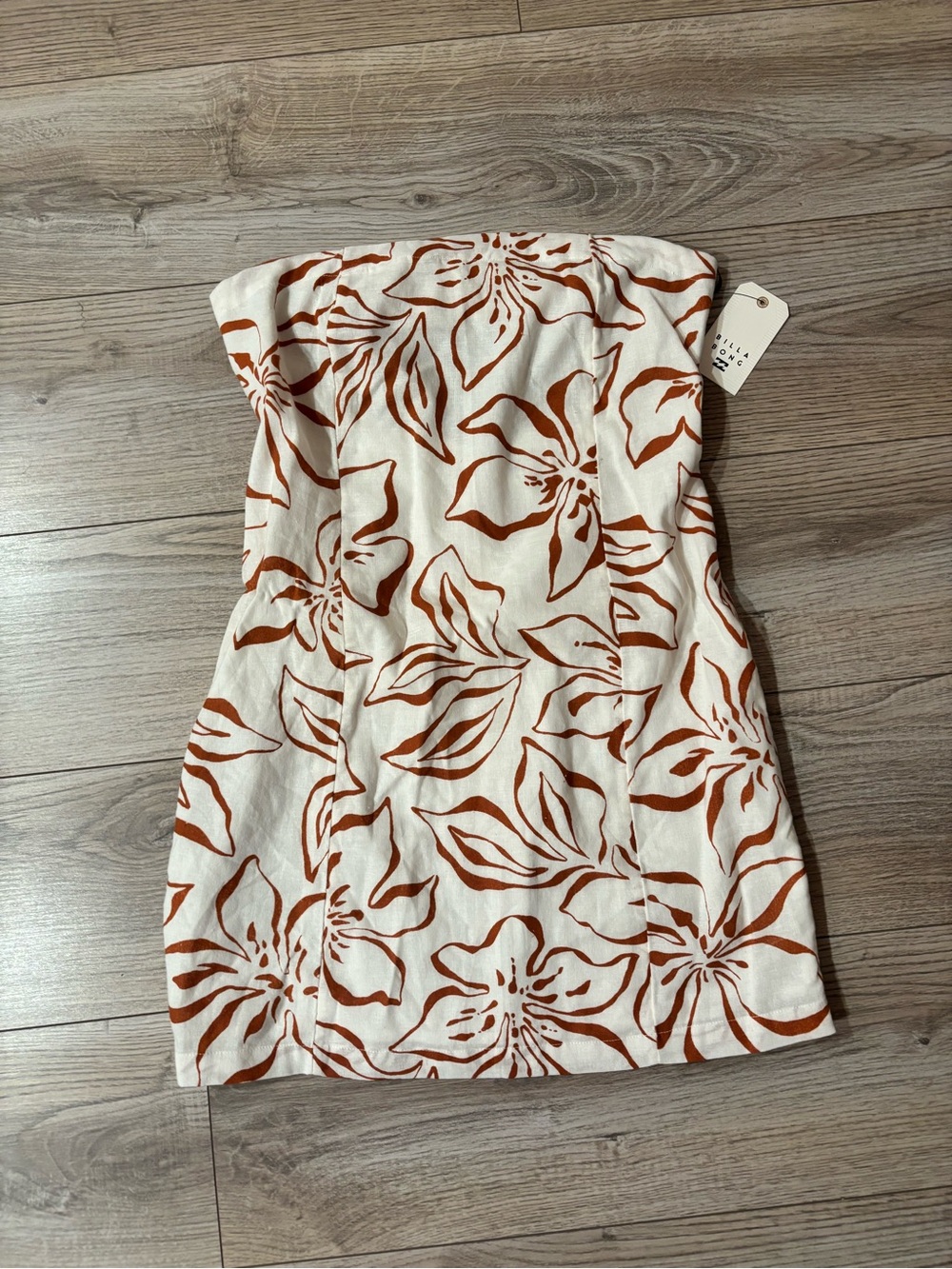 Billabong Bright Bloom Strapless Floral Mini Dress NWT L